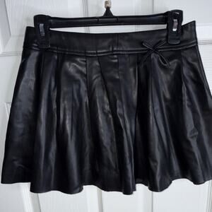 Zara Girls Black Faux Leather Pleated Skirt 13-14 Years 164cm MPN 5070/751/800